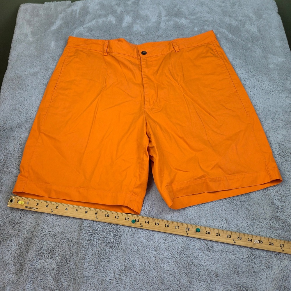 Brooks Brothers 346 Chino Shorts Mens W40 Flat Front Cotton Twill Casual Orange